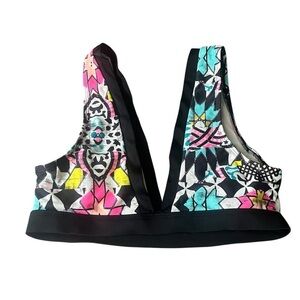 Body Glove Studio Rumor Women's bikini Top- Multicolor Abstract Black-M-